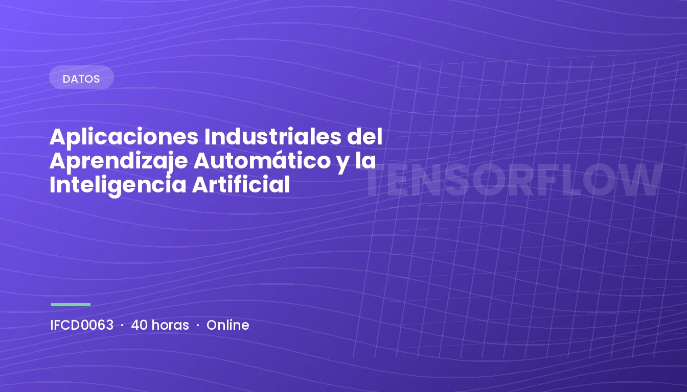 Aplicaciones Industriales del Aprendizaje Automático y la Inteligencia Artificial (IFCD0063)