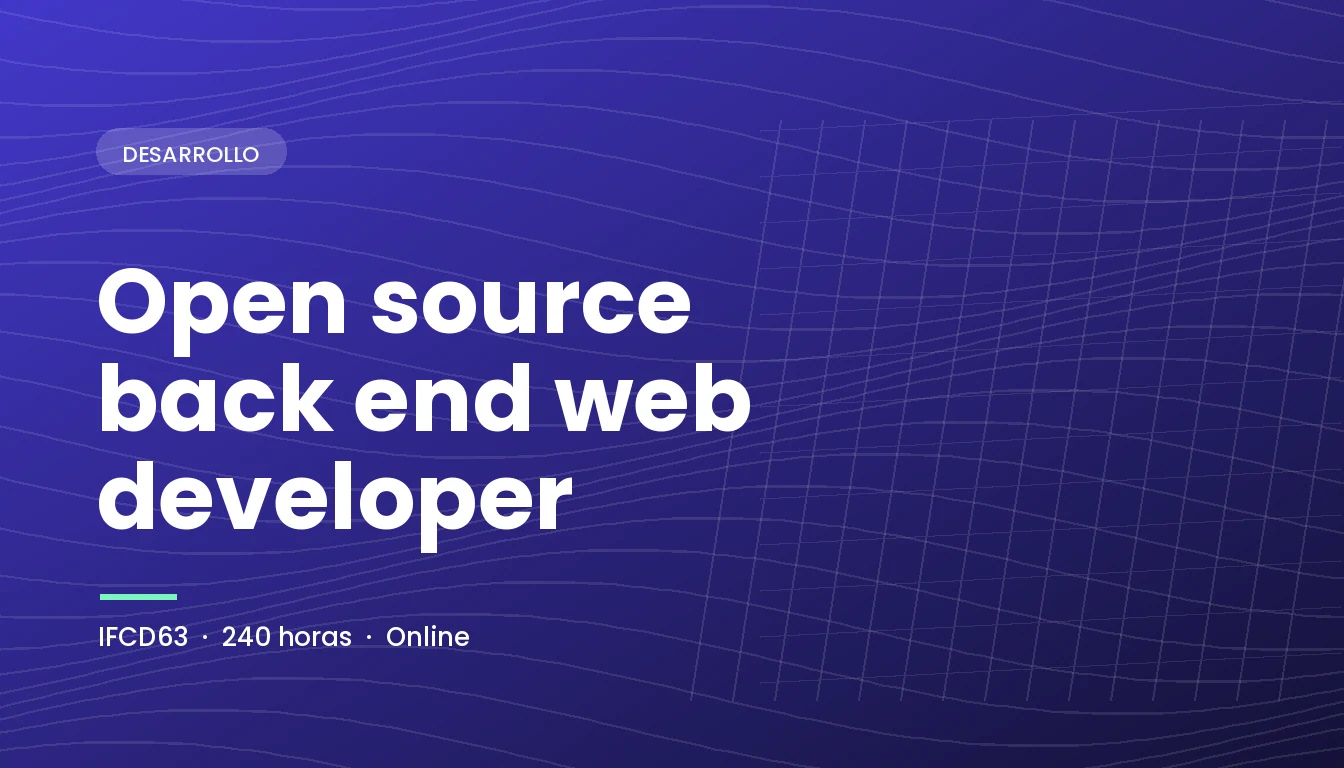 Open Source Back End Web Developer (IFCD63)