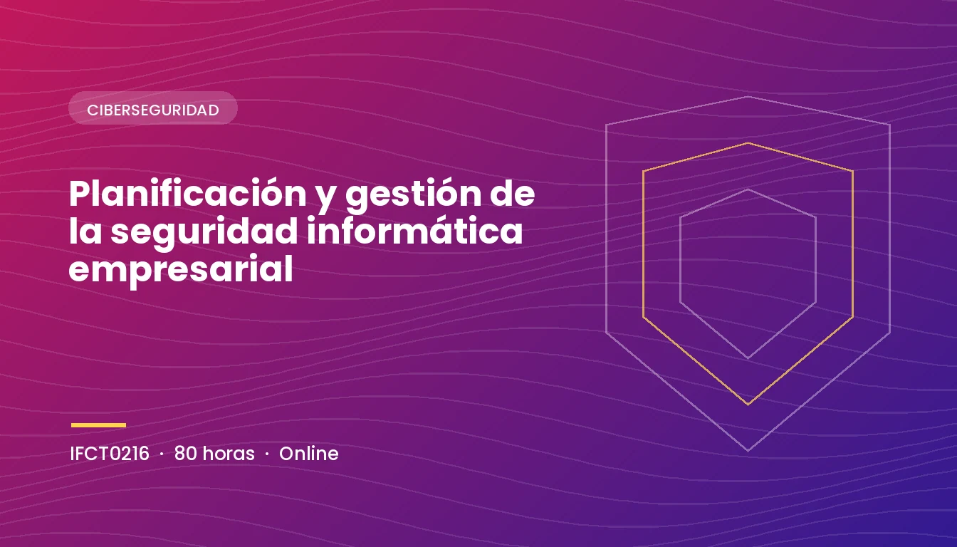 Planificación y Gestión de la Seguridad Informática Empresarial (IFCT0216)