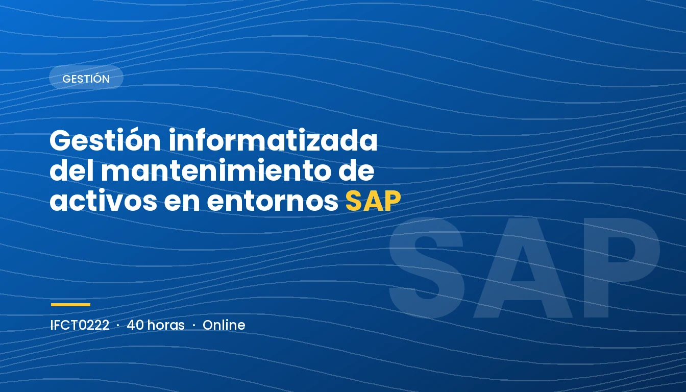 Gestión Informatizada del Mantenimiento de Activos en Entornos SAP (IFCT0222)
