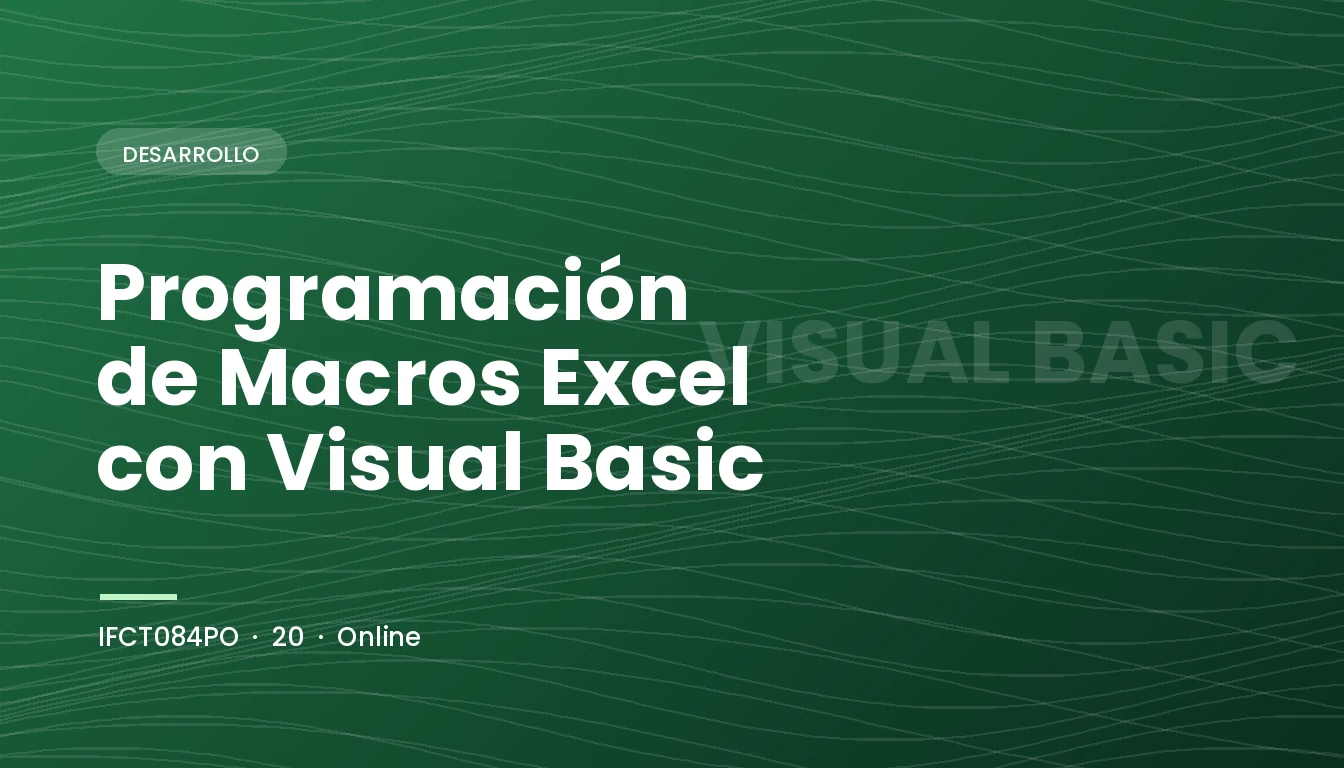 Programación de Macros Excel con Visual Basic (IFCT084PO)