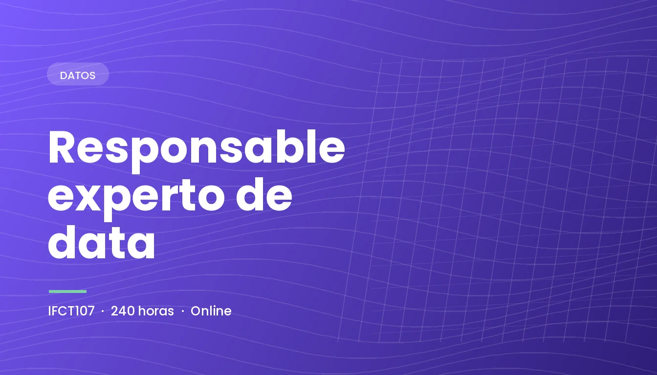 Responsable Experto de Data (IFCT107)