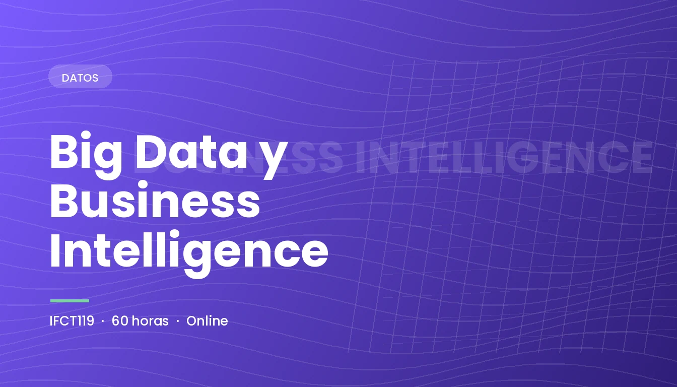 Big Data y Business Intelligence (IFCT119)