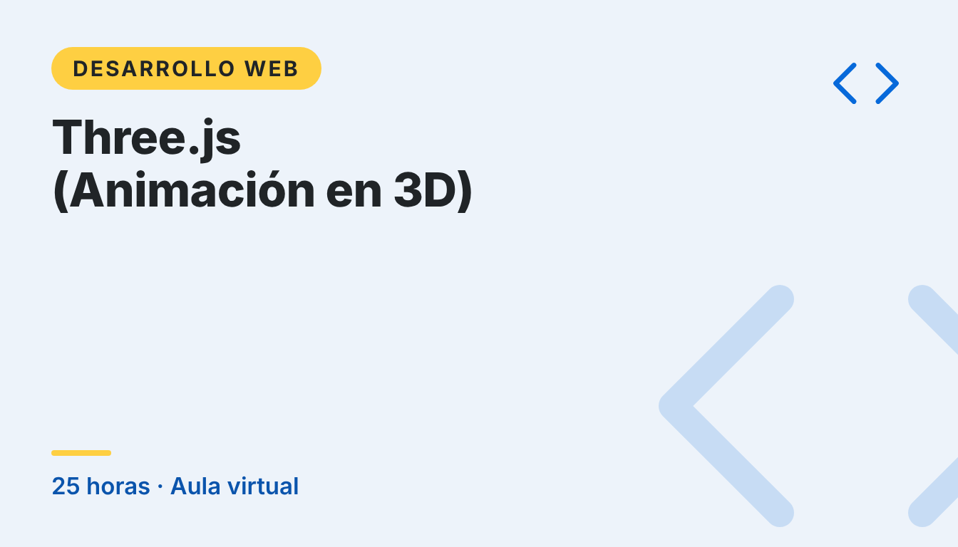 Portada del curso Three.js (Animación en 3D), 25 horas
